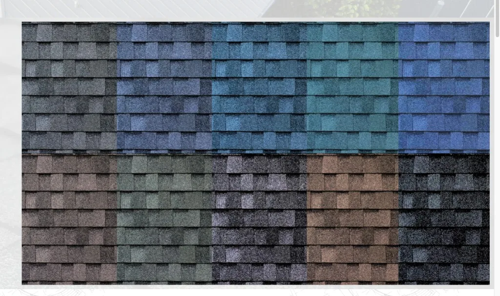 Architectural shingle color options available at Dr. Roofing FL — GAF, Owens Corning, CertainTeed and TAMKO in charcoal, slate, ocean blue, cedar green, weathered wood, and terra cotta